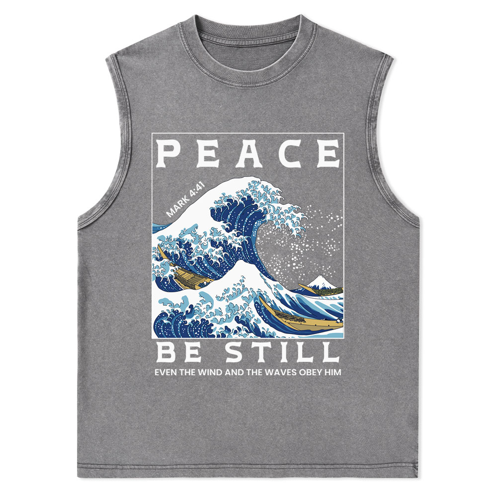 Peace Be Still Christian Washed Tank Top