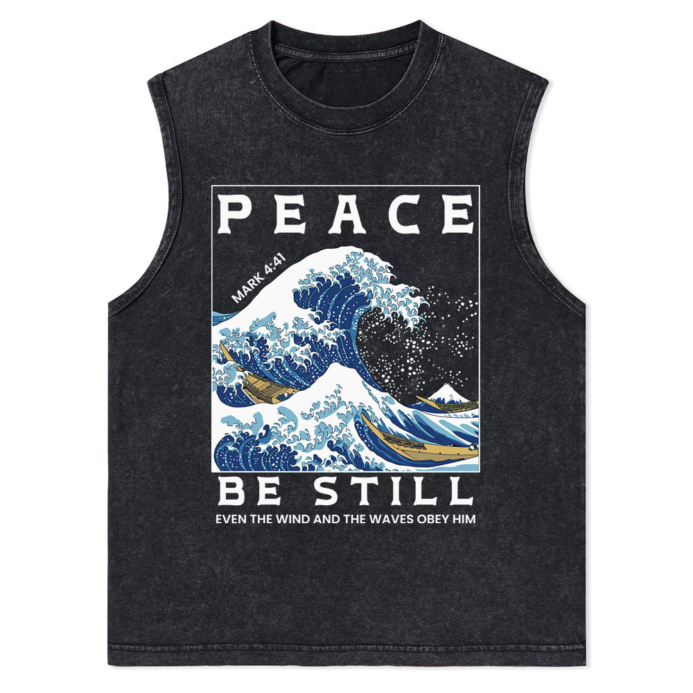 Peace Be Still Christian Washed Tank Top