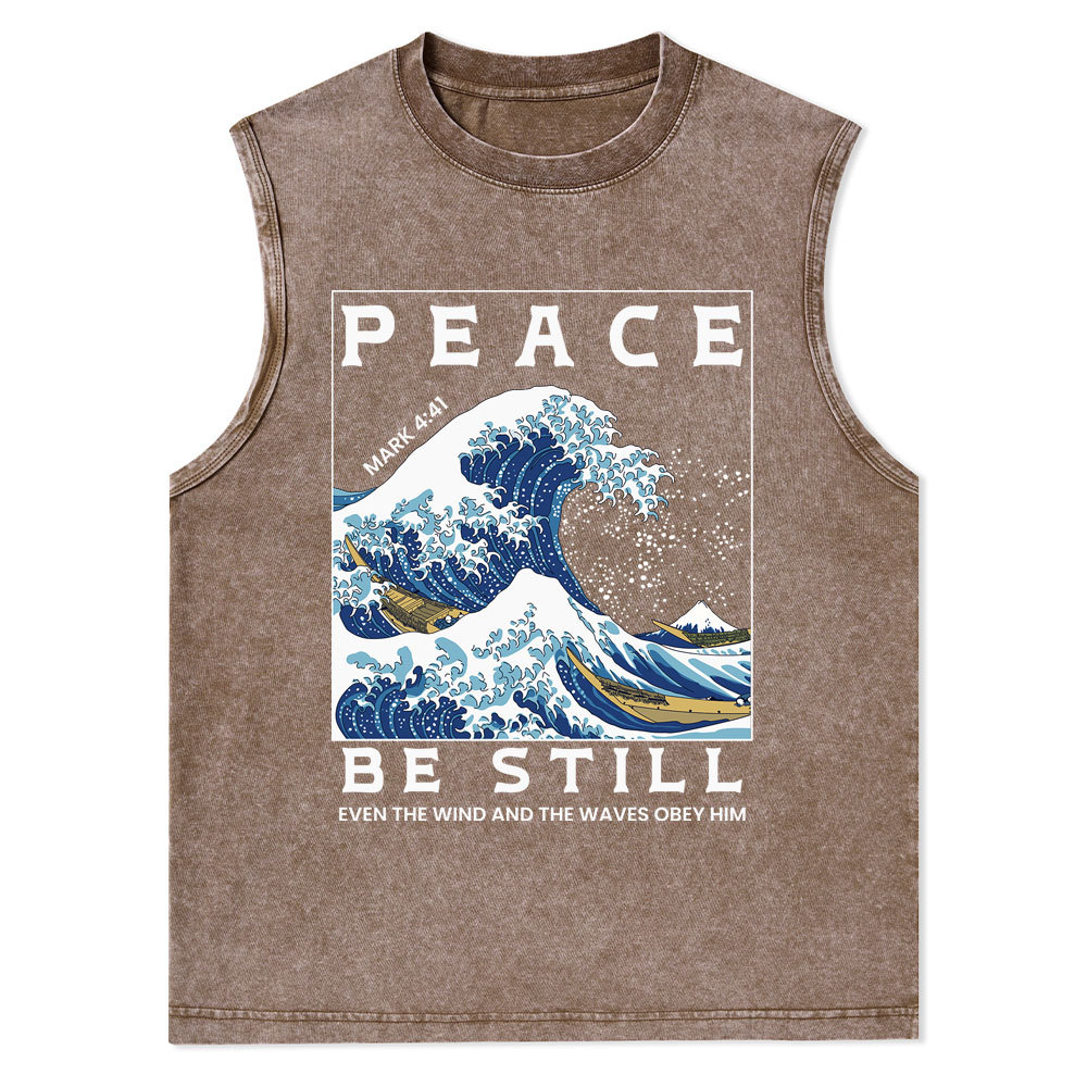 Peace Be Still Christian Washed Tank Top