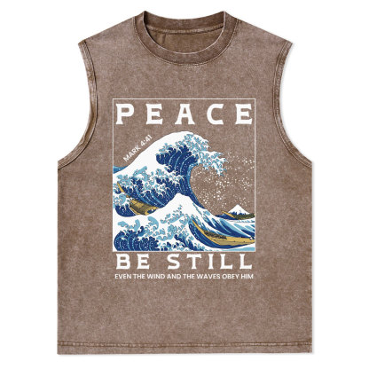 Peace Be Still Christian Washed Tank Top