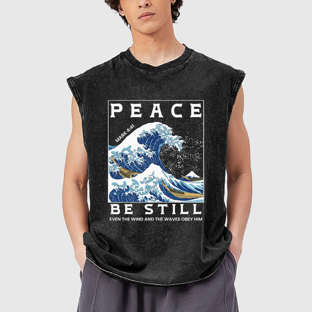 Peace Be Still Christian Washed Tank Top