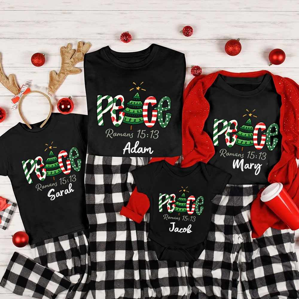 Peace Christian Christmas Family Matching Shirts