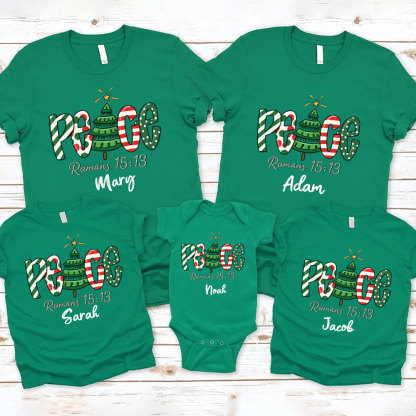 Peace Christian Christmas Family Matching Shirts