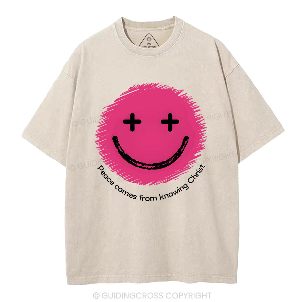 Peace From Knowing Christ Christian Washed T-Shirt