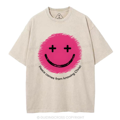 Peace From Knowing Christ Christian Washed T-Shirt