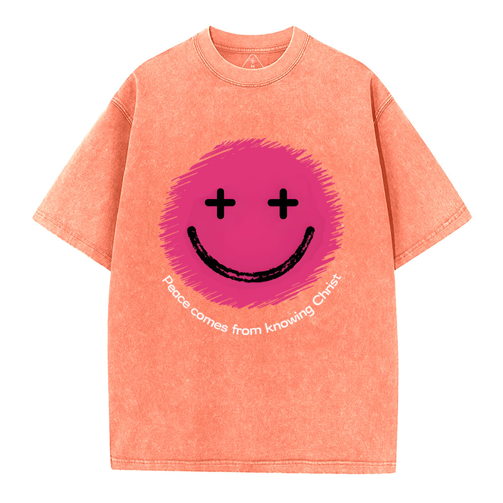 Peace From Knowing Christ Christian Washed T-Shirt