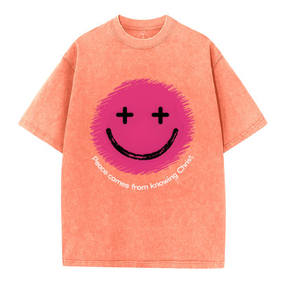 Peace From Knowing Christ Christian Washed T-Shirt