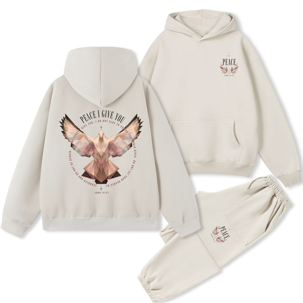 Peace I Give You Christian Premium Fleece Hoodie Set