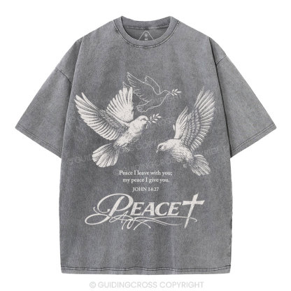 Peace I Leave With You Christian Washed T-Shirt