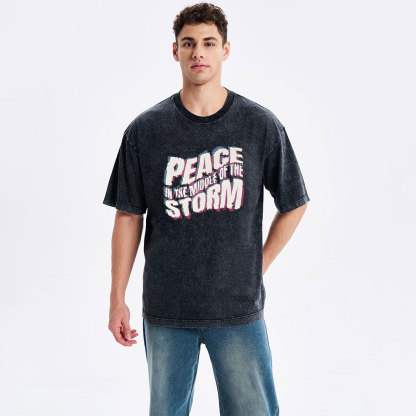 Peace In The Middle Of The Storm Christian Washed T-Shirt