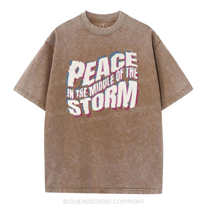 Peace In The Middle Of The Storm Christian Washed T-Shirt