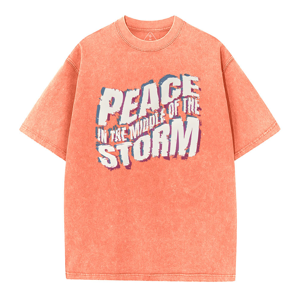 Peace In The Middle Of The Storm Christian Washed T-Shirt