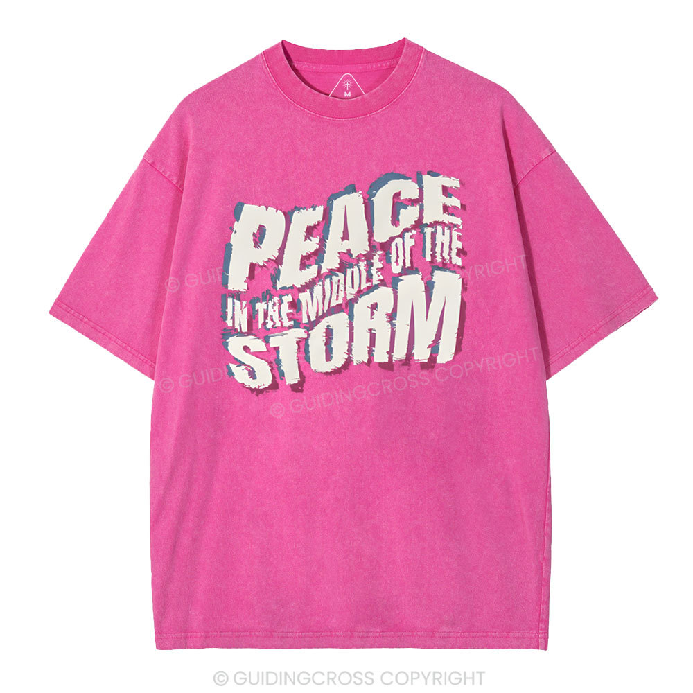 Peace In The Middle Of The Storm Christian Washed T-Shirt