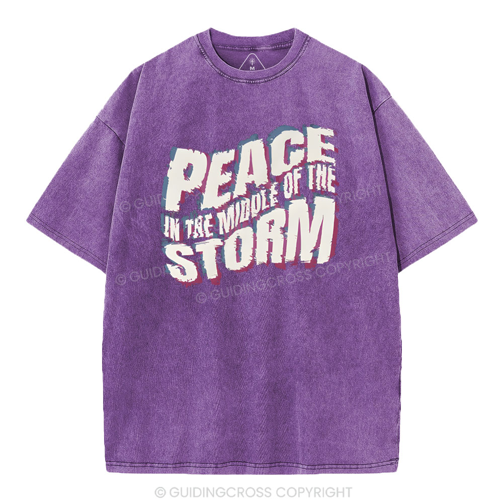 Peace In The Middle Of The Storm Christian Washed T-Shirt