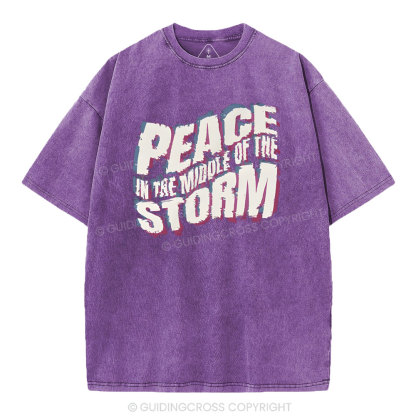 Peace In The Middle Of The Storm Christian Washed T-Shirt
