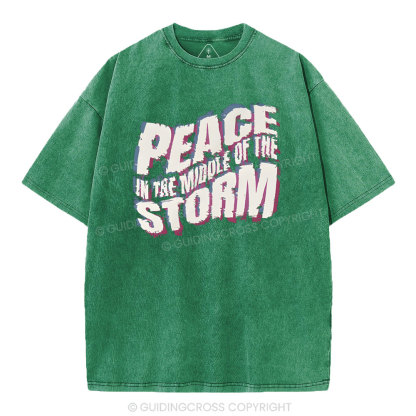 Peace In The Middle Of The Storm Christian Washed T-Shirt