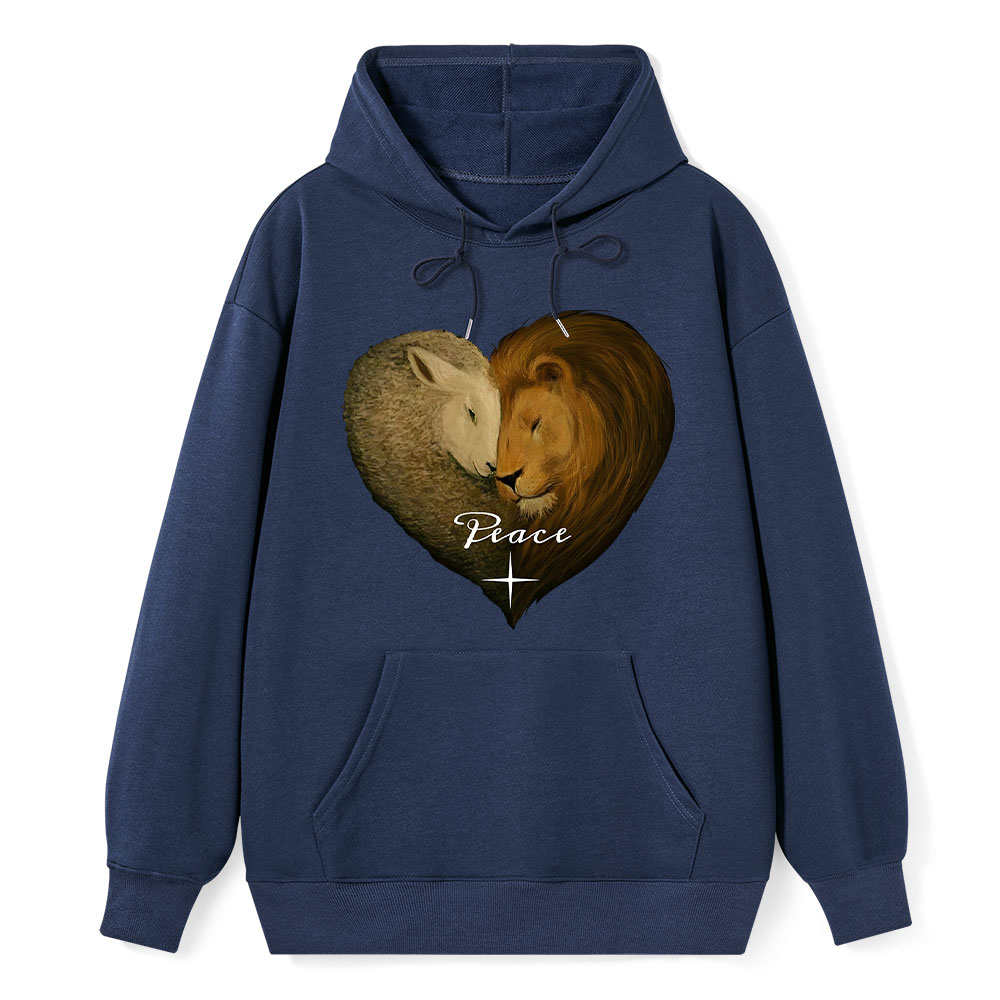 Peace Lion And Lamb Christian Hoodie