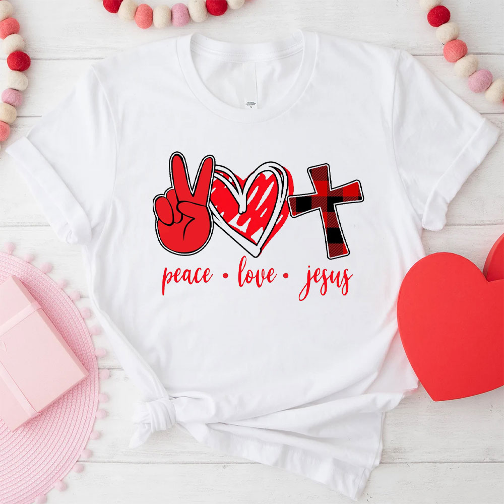 Peace Love And Jesus Christian T-Shirt