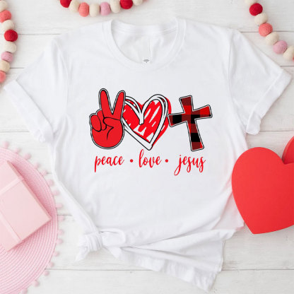 Peace Love And Jesus Christian T-Shirt