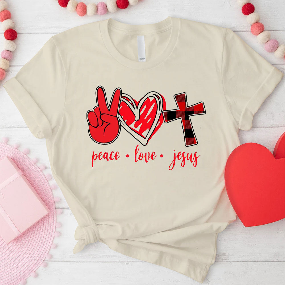 Peace Love And Jesus Christian T-Shirt