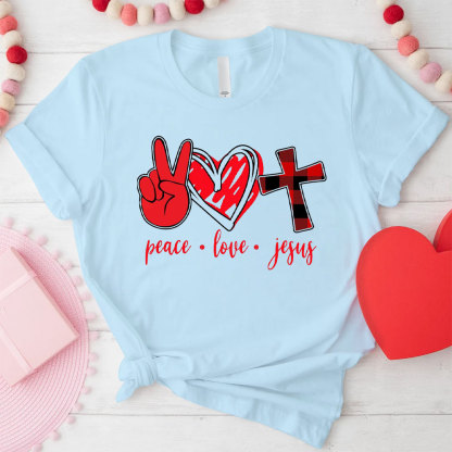 Peace Love And Jesus Christian T-Shirt