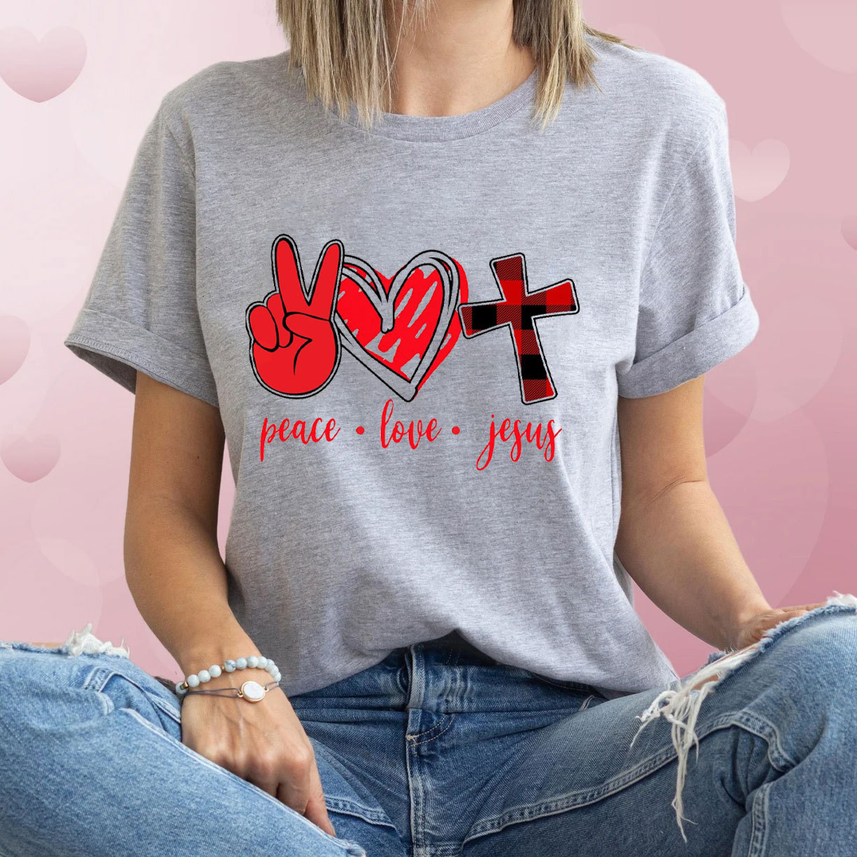 Peace Love And Jesus Christian T-Shirt