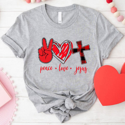 Peace Love And Jesus Christian T-Shirt