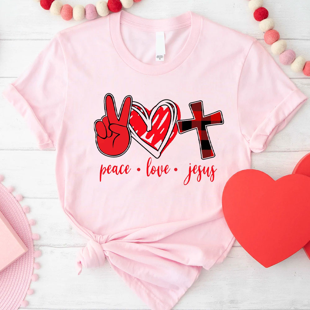 Peace Love And Jesus Christian T-Shirt