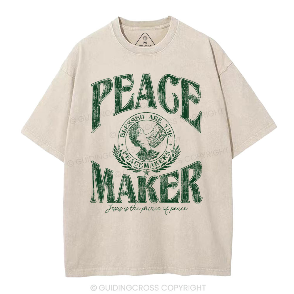Peace Maker Christian Washed T-Shirt