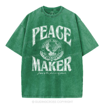 Peace Maker Christian Washed T-Shirt