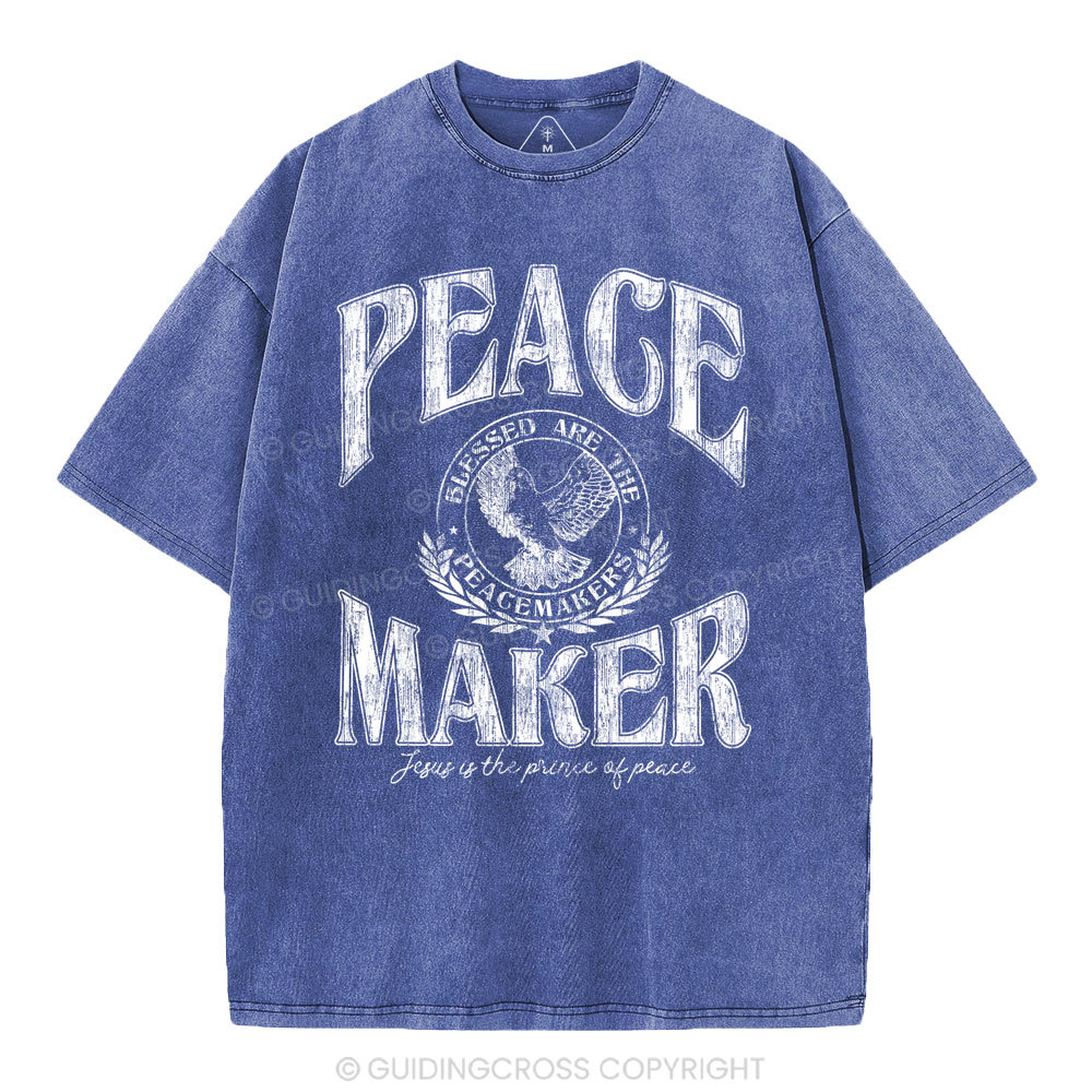 Peace Maker Christian Washed T-Shirt