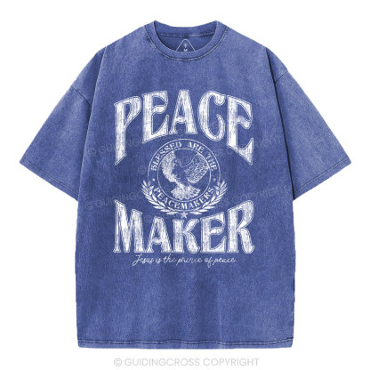 Peace Maker Christian Washed T-Shirt