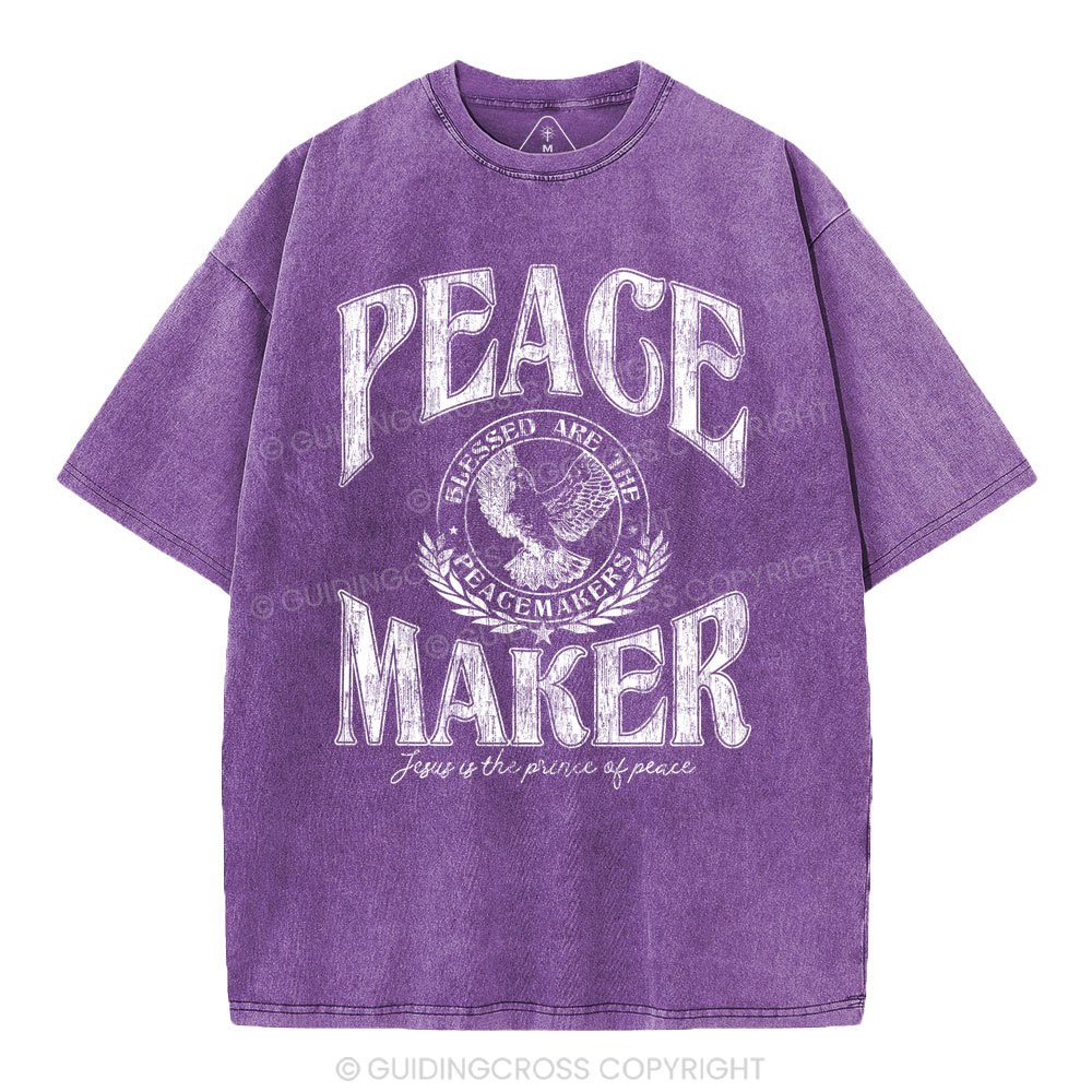 Peace Maker Christian Washed T-Shirt