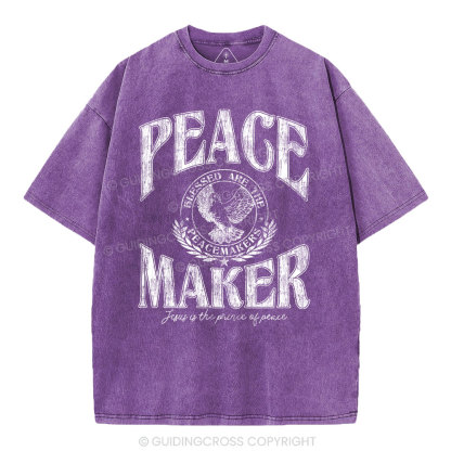 Peace Maker Christian Washed T-Shirt
