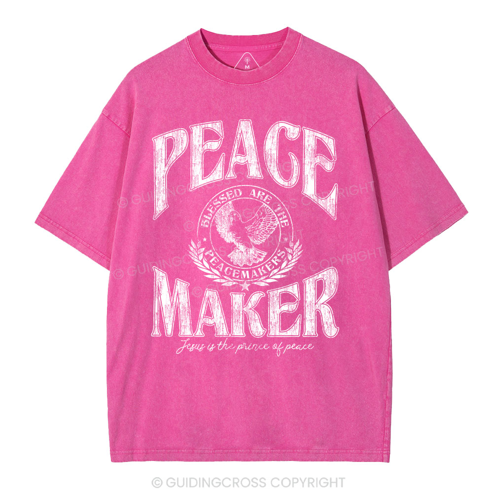 Peace Maker Christian Washed T-Shirt
