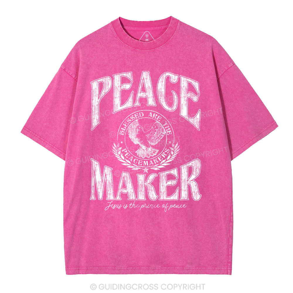 Peace Maker Christian Washed T-Shirt