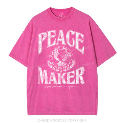 Peace Maker Christian Washed T-Shirt