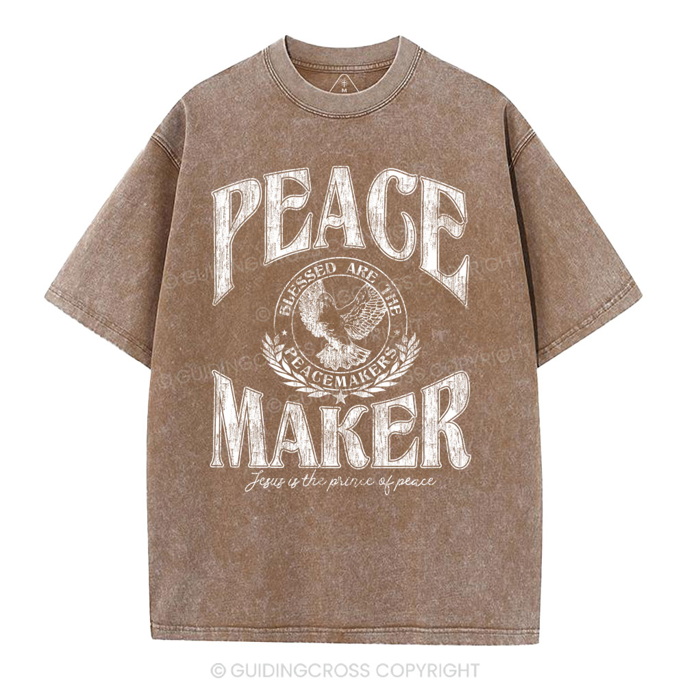 Peace Maker Christian Washed T-Shirt
