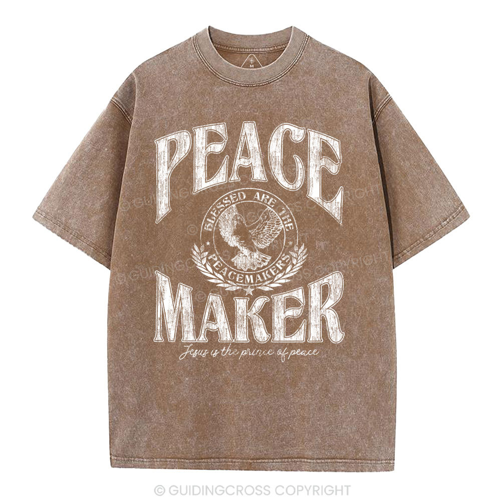 Peace Maker Christian Washed T-Shirt