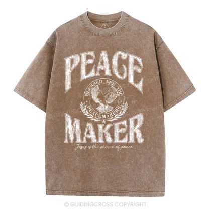 Peace Maker Christian Washed T-Shirt