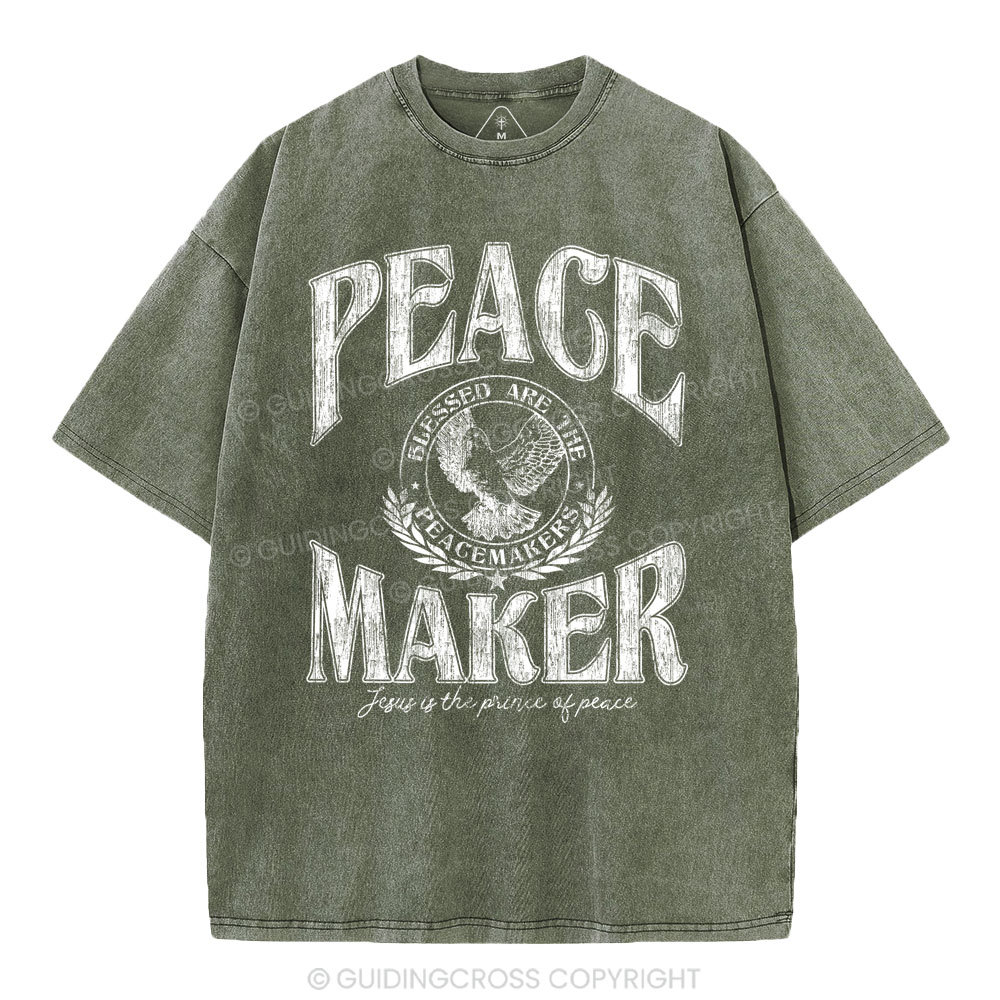 Peace Maker Christian Washed T-Shirt