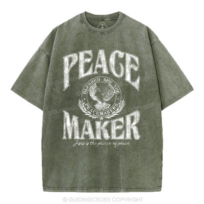 Peace Maker Christian Washed T-Shirt