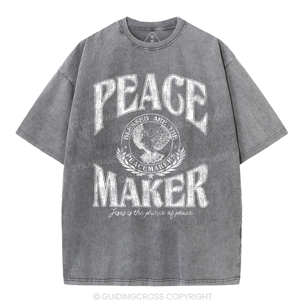 Peace Maker Christian Washed T-Shirt