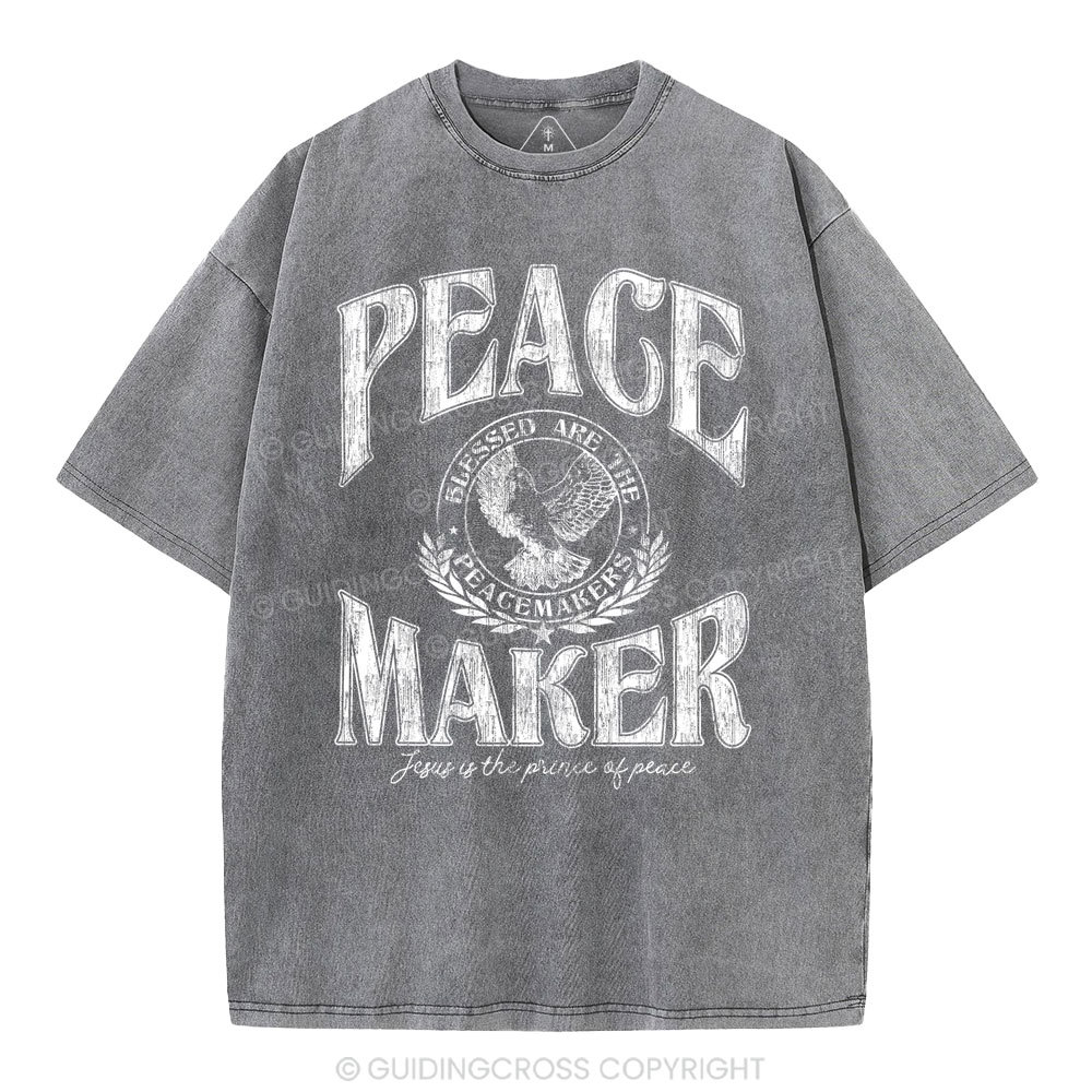 Peace Maker Christian Washed T-Shirt