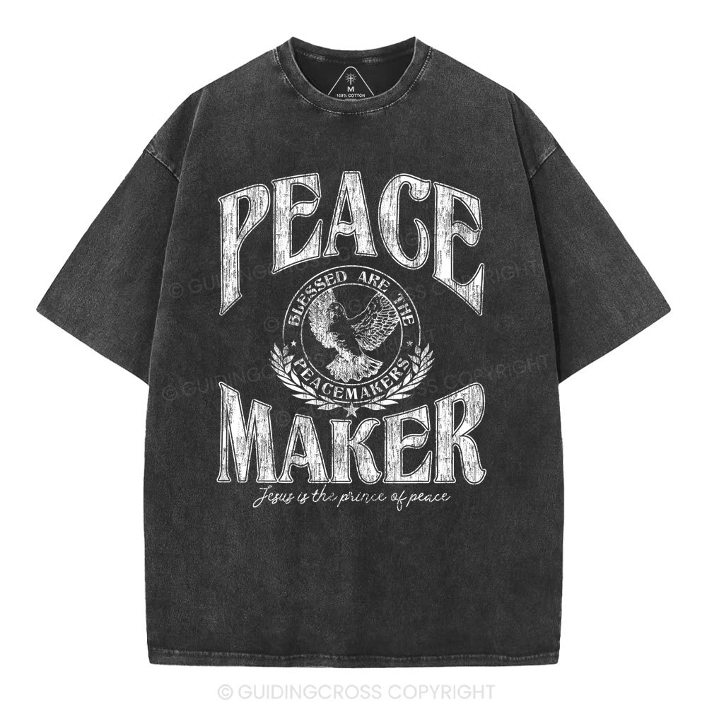 Peace Maker Christian Washed T-Shirt