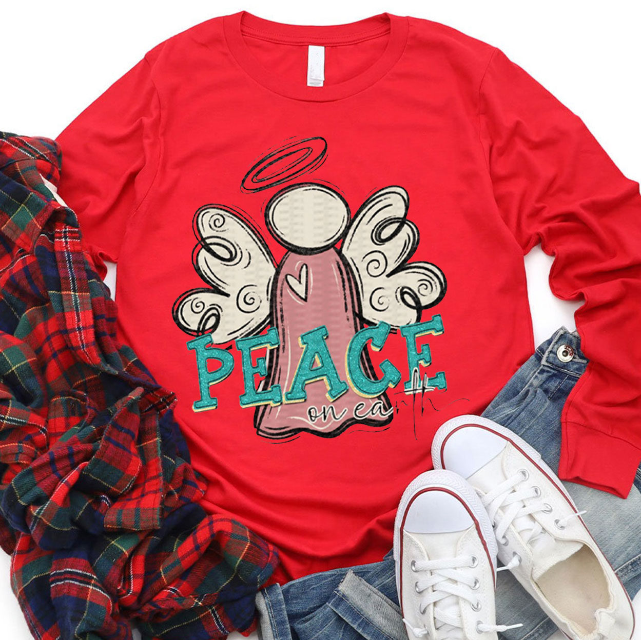 Peace On Earth Christian Christmas T-Shirt