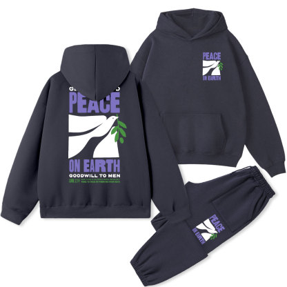 Peace On Earth Christian Fleece Hoodie Set