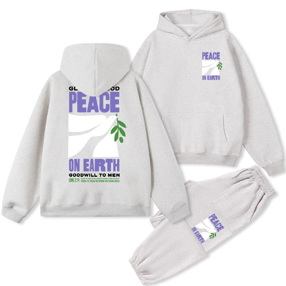Peace On Earth Christian Fleece Hoodie Set