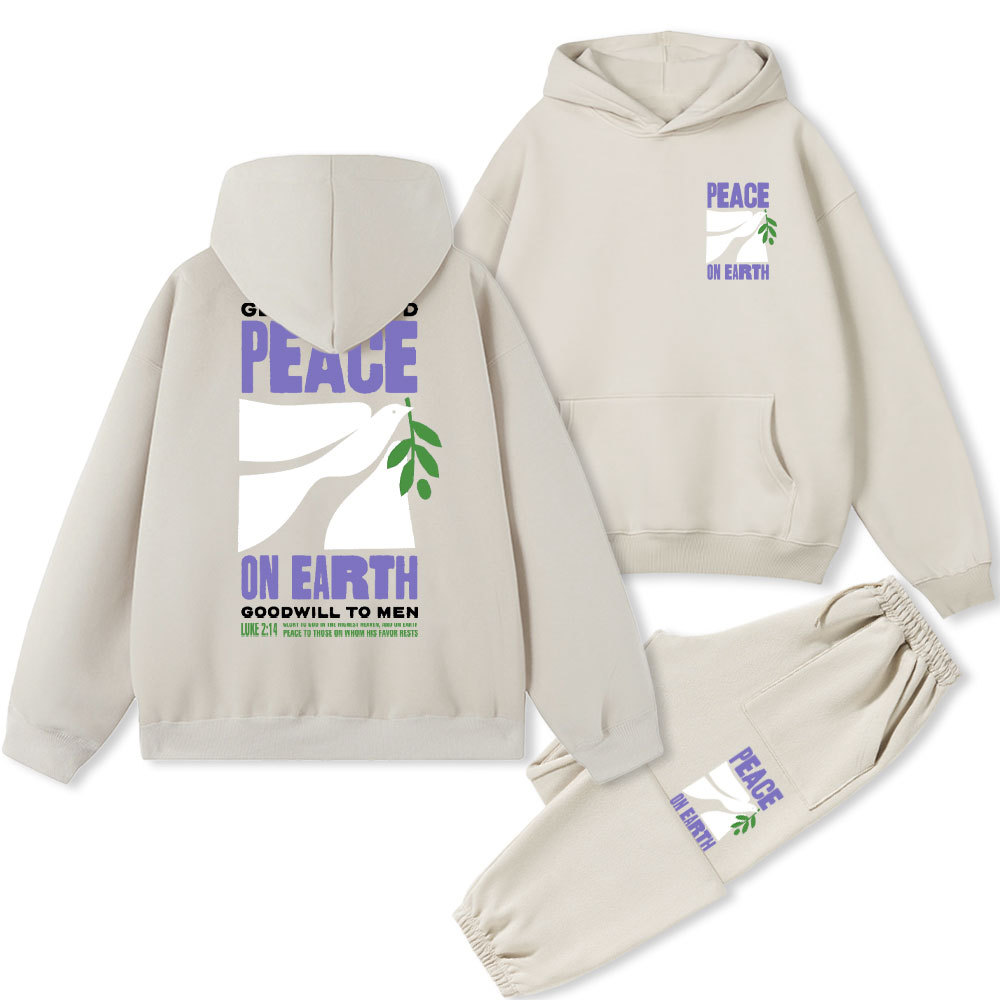 Peace On Earth Christian Fleece Hoodie Set