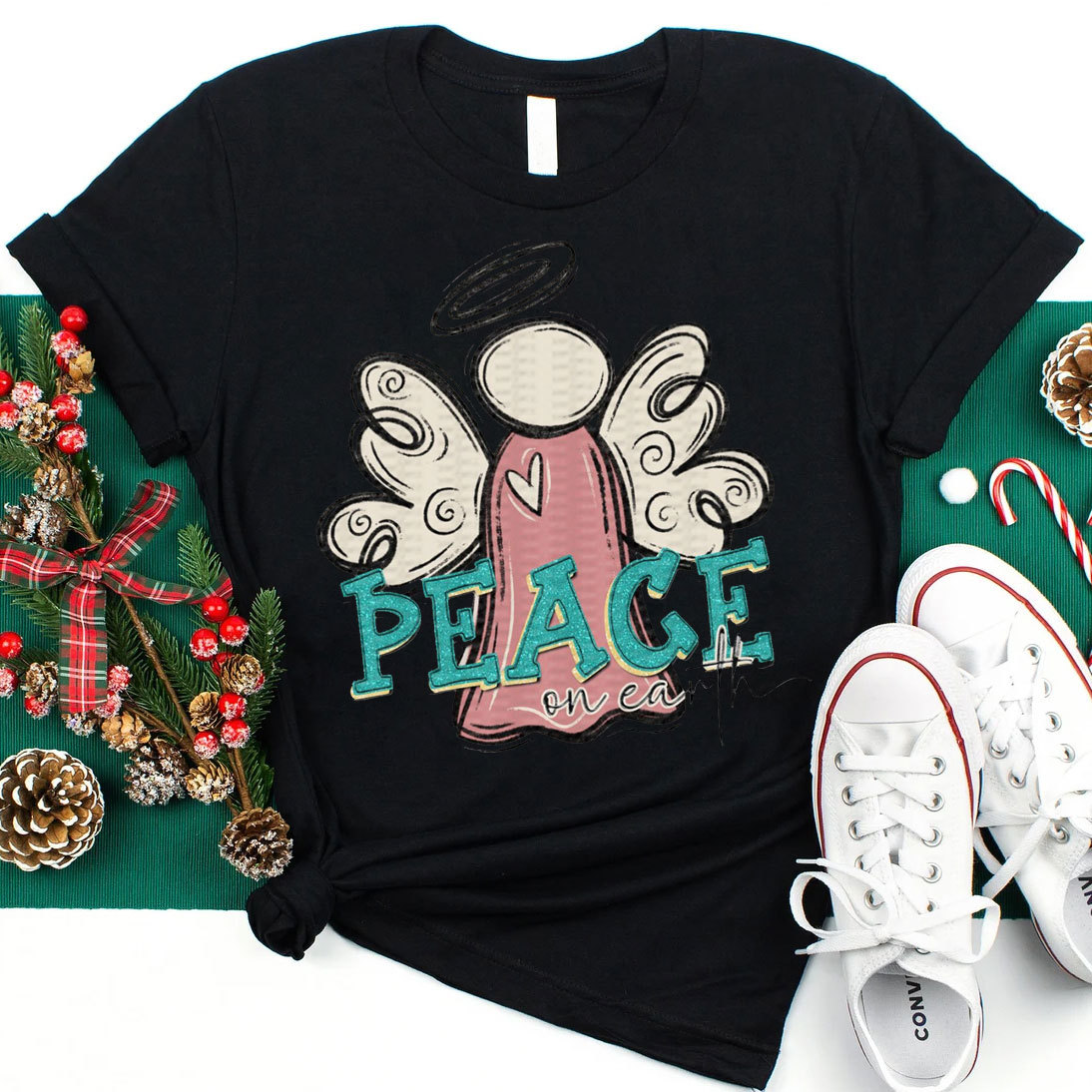 Peace On Earth Christian Christmas T-Shirt